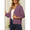 Women's 3/4 Sleeve Open Front Cropped Cardigan Sweater Elegant Shrugs for Women - 3 of 4