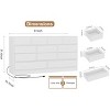 Homhougo Dresser for Bedroom,12 Drawer Dressers & Chests of Drawers, Wood Storage Drawer Dresser with Power Outlet, 61 Inch White - 2 of 4