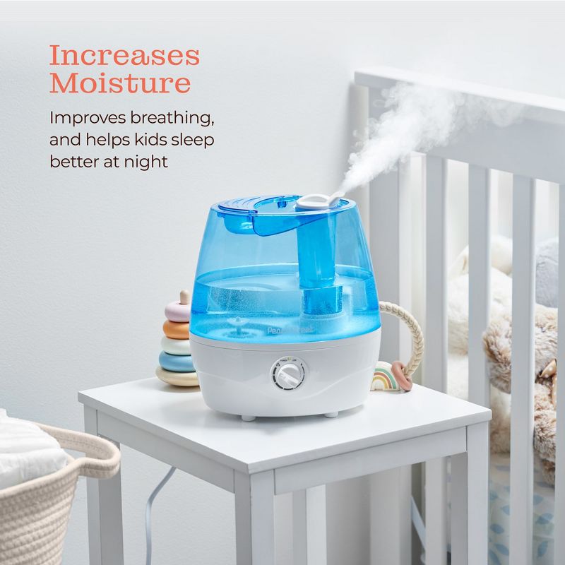 Peach Street Cool Mist Humidifiers for Bedroom - 2.2L Tank, Baby, Office, Quiet Ultrasonic Vaporizer, Adjustable Mist Level, Large Area, Easy Clean, 3 of 11