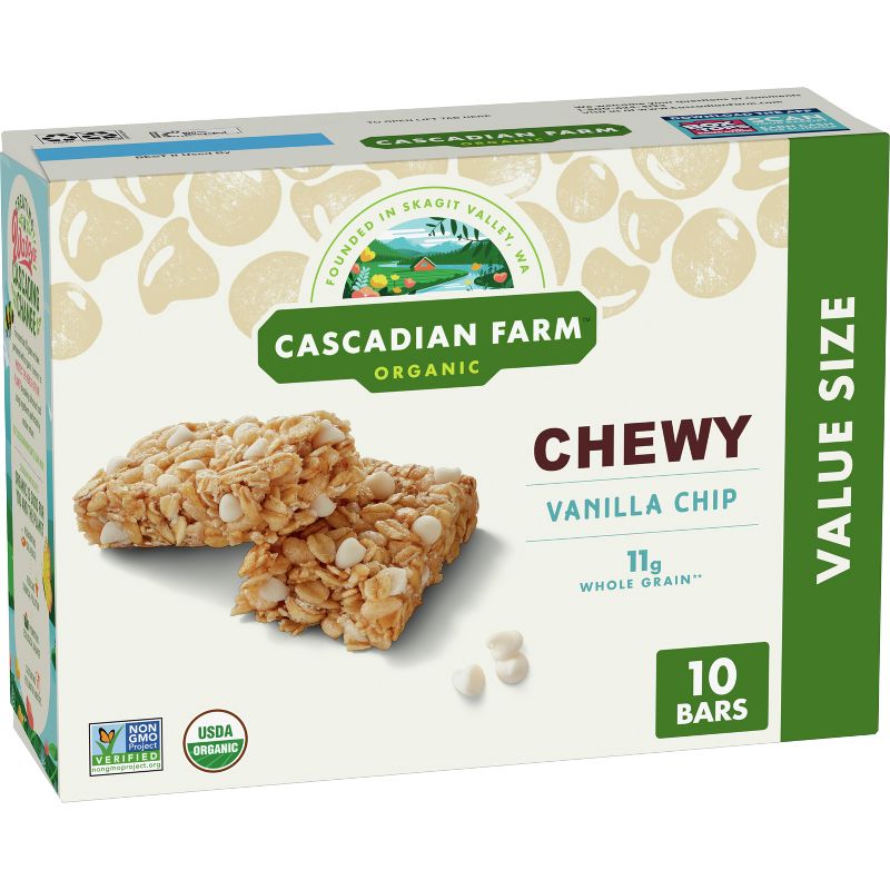 Cascadian Farm Organic Vanilla Chip Granola Bars - 10ct, 1 of 7