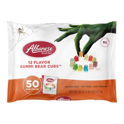 Image of Albanese Halloween 12 Flavor Gummi Bear Cubs Mini Packs - 25oz/50ct