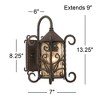 John Timberland Casa Seville Vintage Rustic Outdoor Wall Light Fixture Dark Walnut Scroll 13 1/4" Champagne Hammered Glass for Post Exterior Barn Deck - 4 of 4