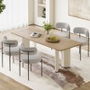 SEVOBAL Dining Chairs Set of 4 Teddy Upholstered Dining Room Chairs Kitchen Chair Accent Chair Modern Dining Room Kitchen, Gray, 17.7"*15.7"*31" - 2 of 4