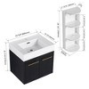 ChicFurnit Bathroom Vanities 24 Inch Wall Mounted Vanity with Resin Sink and Storage Rack for Bathroom, Black, 23.6"*18.1"*22.4" - 3 of 4