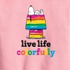 Boys' - Peanuts - Live Life Colorfully Graphic Long Sleeve Fleece Sweatshirt - 2 of 4
