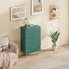 Drawer Dresser, Modern Natural Fluted Dresser for Bedroom, Wood Chest of Drawers Nightstand with Metal Handles & Legs - 2 of 4