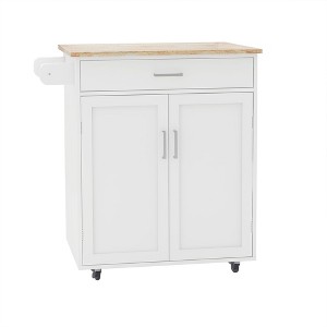 NicBex 1 Drawer Rolling Kitchen Island Cart with 1 Cabinet and 3 Open Shelves,Kitchen Island on Wheels with Towel Rack,Island Table for Kitchen - 1 of 4