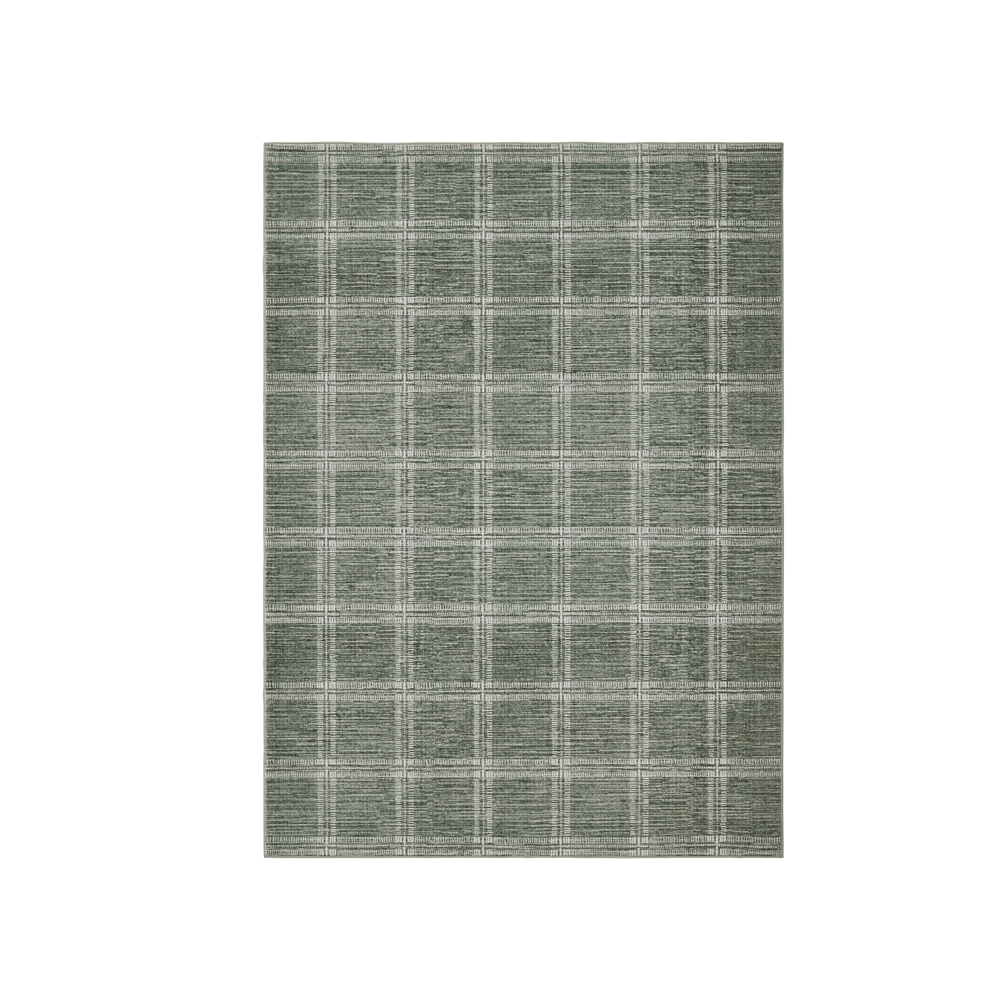 9'x12' Washable Indoor Modern Living Room Area Rugs, Geometric Checkered Home Decor Carpet for Bedroom Dining Room Nursery, Green