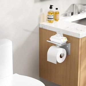 Ridstar 304 Stainless Steel Toilet Paper Holder with Shelf and Phone Holder-Silver - 1 of 4