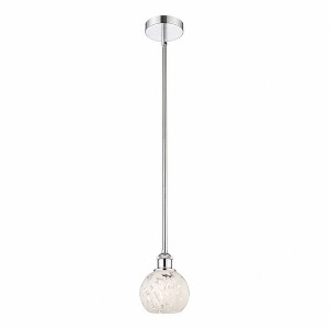 White Mouchette - 1 Light Stem Hung Mini Pendant In Modern Style-7.5 Inches Tall and 6 Inches Wide - 1 of 1