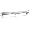 Stainless Steel Wall Shelf, Floating Metal Shelf with Adjustable Back Plate and Brackets for Kitchen, Garage and Miscellaneous - 3 of 4