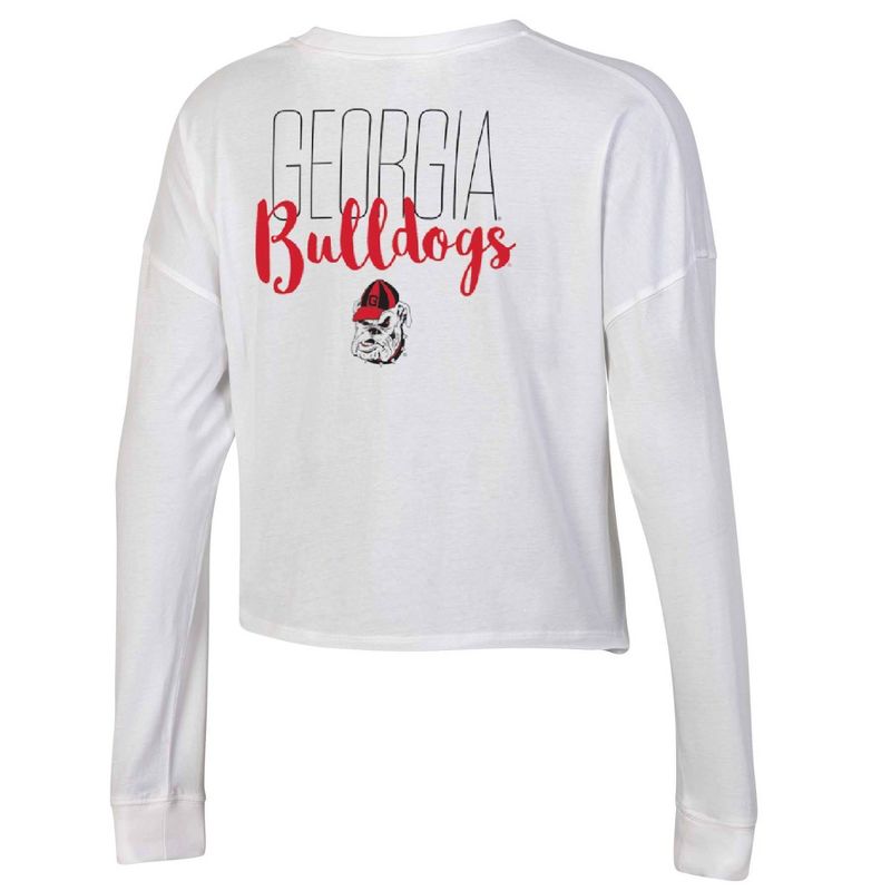 NCAA Georgia Bulldogs Women&#39;s White Long Sleeve T-Shirt, 2 of 4