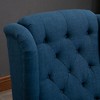 Okak Accent Chair Button-Tufted Living Room Chair with Upholstered Rounded Cushion High Wingback Armchair with Wood Legs for Lounge Bedroom - 4 of 4