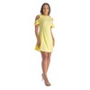 24seven Comfort Apparel Ruffle Cold Shoulder A Line Knee Length Dress - 2 of 4