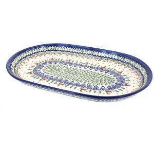 Blue Rose Polish Pottery 116 Vena Large Oval Serving Dish - 1 of 1