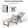 Crestlive Products 3 pc Outdoor Aluminum Adjustable Folding Chaise Lounge Chairs and Foldable Side Table Set - 2 of 4