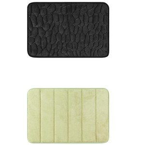 Unique Bargains 2Pcs Non Slip Absorbent Thick Soft Quick Dry Bathroom Bath Rugs - 1 of 4
