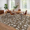 Washable Area Rug, Modern Floral Soft Thin Non Slip Carpet for Living Room, Bedroom, or Farmhouse Office - 3 of 4