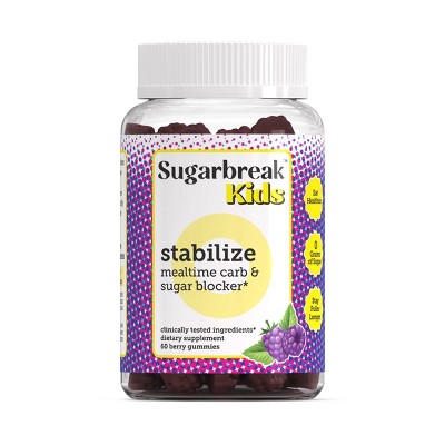 Sugarbreak Stabilize Kids Gummies for Minimizing Sugar Spikes and Crashes - Berry - 60ct