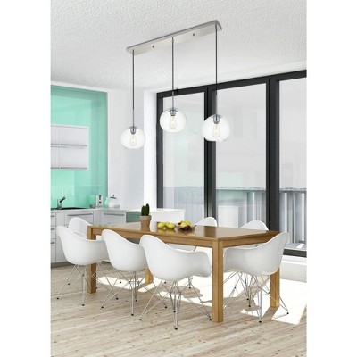 Baxter 3-Light Black Pendant with Clear Glass Shades