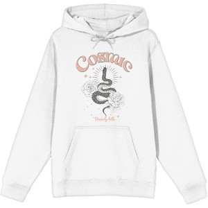 Cosmic Snake & Flowers Adult Long Sleeve Hoodie - 1 of 2