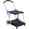 VYNXARIA Collapsible Utility Cart Multi Use Functional Collapsible Shopping Carts 2-Tier Collapsible Shopping Cart,Blue - 2 of 4