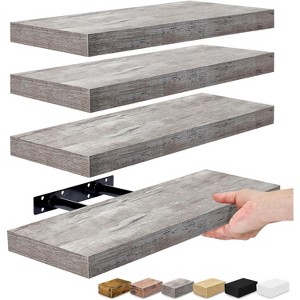 Sorbus 4 Pack Wall Mounted Floating Shelves - for storage and displaying showpieces, home decor items, and other prized possessions - 1 of 4