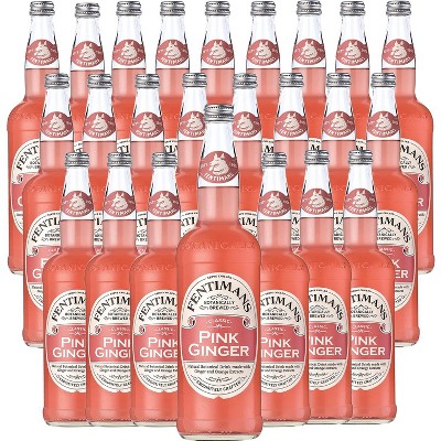 Fentimans Botanically Brewed Pink Ginger Sparkling Soda, 24 Pack, 9.3 fl oz Bottles – Premium Craft Soda/Mixer for Cocktails & Refreshing Drinks