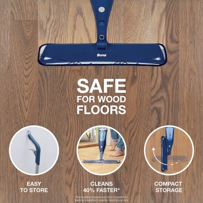 Bona Wood Floor Mop Starter Kit - 1 Spray Mop, 1 Reusable Microfiber Mopping Pad, 1 Refillable Wood Floor Cleaner Liquid_9