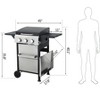 NicBex 3-Burner propane Gas BBQ Grill,36900BTU Output Outdoor Grill with Hanging Basket&Foldable Side Table,Enameled Cast Iron Cooking Grids - 3 of 4