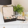 Household Essentials Fabric 2-Layer Jewelry Organizer Box with Clasp Closure Black: Rectangle Decorative Storage - 4 of 4