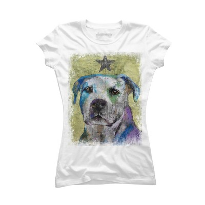 Junior's Design By Humans PIT BULL TERRIER By creese T-Shirt