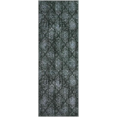 Acekool Washable Bedroom Area Rug, Non Slip Low Pile Boho Floral Carpet, Soft Foldable Small Rug for Bedside, Living Room