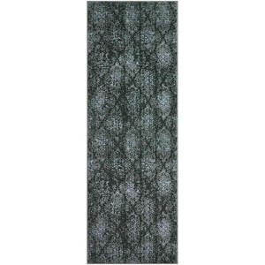 Acekool Washable Bedroom Area Rug, Non Slip Low Pile Boho Floral Carpet, Soft Foldable Small Rug for Bedside, Living Room - 1 of 4