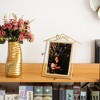 Fabulaxe Decorative Gold Metal Floating Picture Frame Vertical & Horizontal Photo Display with Easel Back - 3 of 4