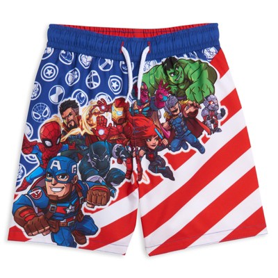 Marvel Avengers Black Panther Captain America Iron Man Swim Trunks Bathing Suit 