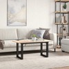 vidaXL Coffee Table O-Frame 39.4"x19.7"x17.7" Solid Wood Pine and Steel - 3 of 4