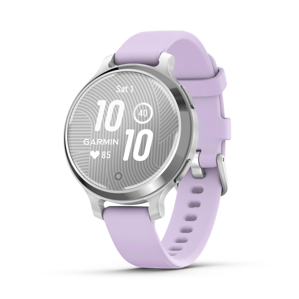Garmin Lily 2 Active Smartwatch with Silver/Purple Jasmine Silicone Band