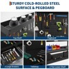 Garage Workbench, 3 Tier Heavy Duty Rolling Workbench with 2 Drawers, Pegboard, 2 Open Shelves, 35 Hooks, Wooden Top Work Table for Workshop - 4 of 4