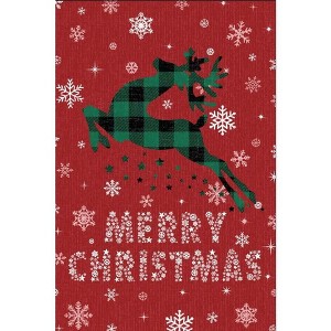 Coolmee Christmas Washable Area Rug Soft Deer Print Holiday Decor Low Pile Carpet for Living Room Bedroom Nursery Office - 1 of 3