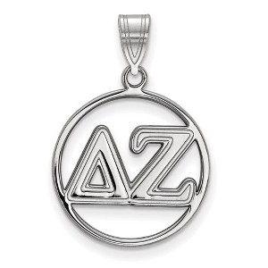 Black Bow Jewelry Sterling Silver Delta Zeta Greek Life Medium Pendant - 1 of 3