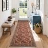 Modern Boho Farmhouse Bedroom Living Room Rugs, Floral Leaf Print Non Slip Throw Carpet for Dining Room Kitchen Office - 4 of 4