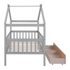 Sapphtopaz House Bed Frame for Kid Platform Bed with Wood Fence Frame for Kids Bedroom, Playroom, Nursery - 2 of 4