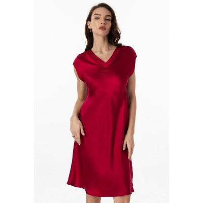 SilkSilky Women's 100% Mulberry Silk Cap Sleeve Nightgown