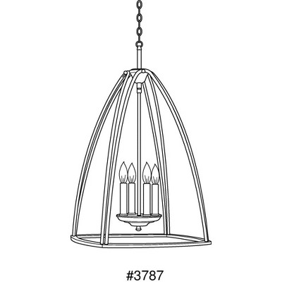 Tally Collection Modern Elegance 4-Light Brushed Nickel Pendant with White Glass Shade