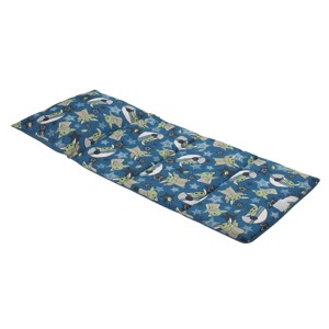 Star Wars The Child Cutest in the Galaxy Blue, Green and Gray Grogu, Hover Pod, and Stars Deluxe Easy Fold Toddler Nap Mat - 1 of 4