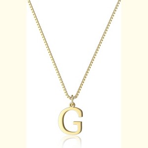Personalized Initial Choker Gold Plated Dainty Letter Pendant Necklace Gift Gold-G - 1 of 4