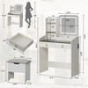 WhizMax Vanity Desk with LED Light Mirror and Charging Station, Small Makeup Vanities with Storage Stool for Girls Women, Vanity Table for Bedroom - 2 of 4