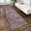 Washable Non Slip Low Pile Area Rug for Living Room Vintage Floral Indoor Carpet Stain Resistant Foldable Floor Cover - 4 of 4