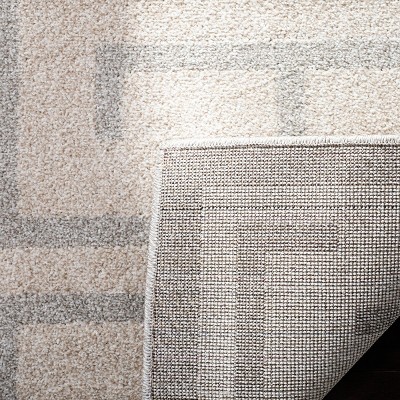 Reversible Hand-Knotted Gray Synthetic 59" Rectangular Rug